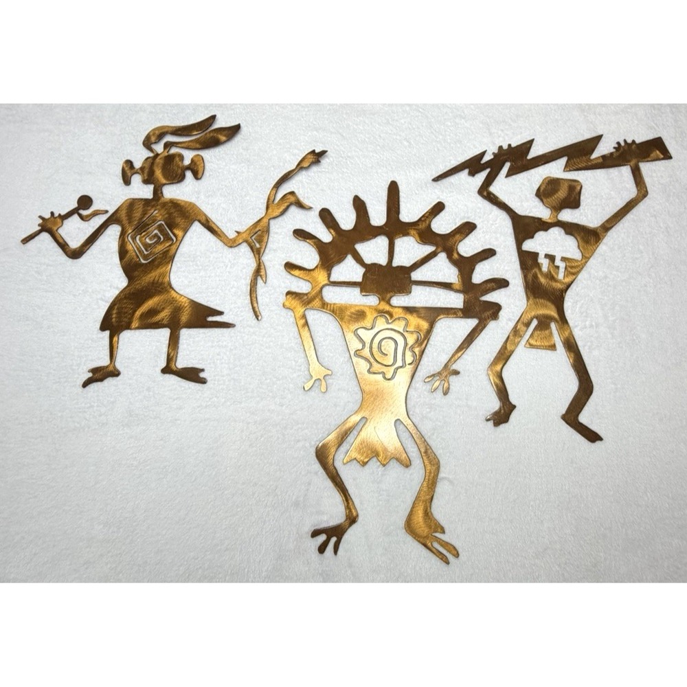 3 Arizona Kokopelli Style Copper Metal Wall‎ Art Hanging Decor  Figures 13-18"